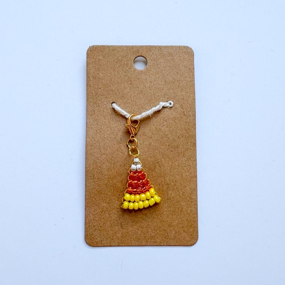 Candy Corn Beaded Halloween Charm